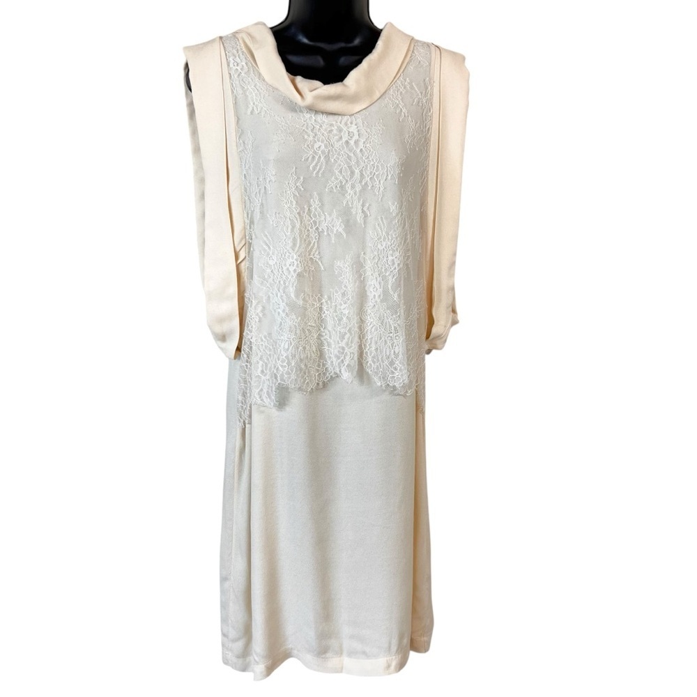 Aniye By Cream Silk & Lace Dress